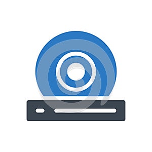 DVD rom vector glyph colour icon