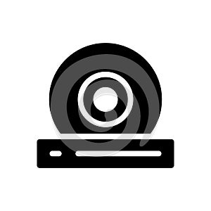 DVD rom vector glyph flat icon