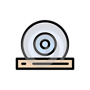 DVD rom vector line colour icon