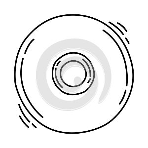 DVD RW Disk Icon. Doodle Hand Drawn or Outline Icon Style