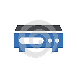 DVD vector glyph color icon