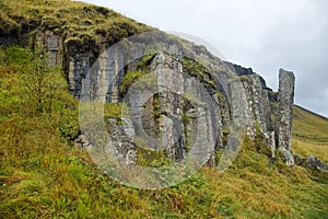 Dverghamrar sea eroded basaltic columns