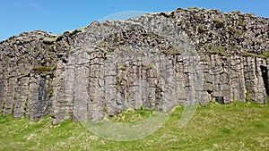 Dverghamrar sea eroded basaltic columns, South Iceland.