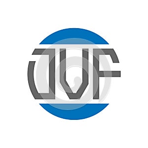 DVF letter logo design on white background. DVF creative initials circle logo concept