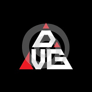 DVG triangle letter logo design with triangle shape. DVG triangle logo design monogram. DVG triangle vector logo template with red