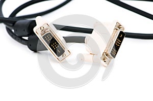 DVI cable isolated on the white