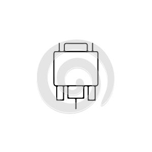 DVI cable thin line icon. DVI cable linear outline icon