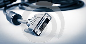Dvi cable on white background