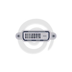 DVI-D pc universal connector icon. Vector graphic illustration of Port in flat style.