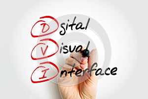 DVI - Digital Visual Interface acronym, technology concept background