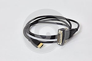DVI HDMI cable on white photo