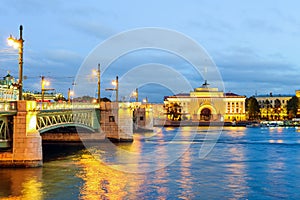 Dvortsovy bridge and the Admiralty, St Petersburg, Russia