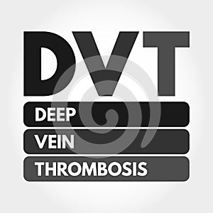 DVT - Deep Vein Thrombosis acronym concept