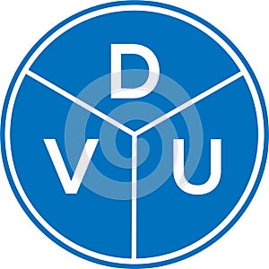 DVU letter logo design on white background. DVU creative circle letter logo concept. DVU letter design