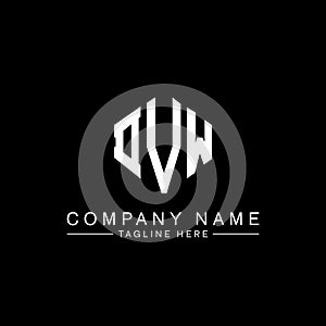 DVW letter logo design with polygon shape. DVW polygon and cube shape logo design. DVW hexagon vector logo template white and