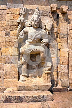 Dwarapala on the left side of the entrance to the mukhamandapa, Brihadisvara Temple, Gangaikondacholapuram, Tamil Nadu, India