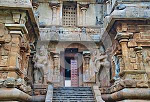 Dwarapala at the northern entrance to the mukhamandapa, Brihadisvara Temple.