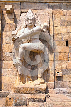 Dwarapala on the right side of the entrance to the mahamandapa, Brihadisvara Temple, Gangaikondacholapuram, Tamil Nadu, India