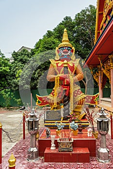 Dwarapalaka at main prayer hall at Wang Saen Suk monastery, Bang Saen, Thailand