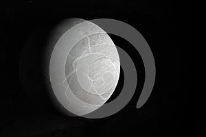 Dwarf planet Eris orbiting in the outer space. 3d render