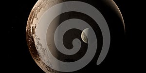 Dwarf Planet Ixion orbiting near Pluto planet