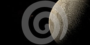 Dwarf Planet 28978 Ixion orbiting in the outer space with Pluto planet