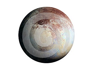 Dwarf planet Pluto isolated on white background photo