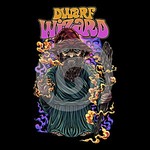 Dwarf Wizard With Text Illustration
