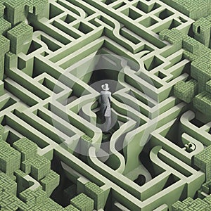 dwarfed by a towering 3D hedge maze environment which inspired by the works or designs of Escher.