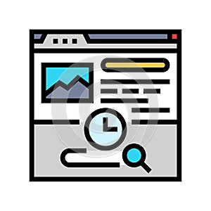 dwell time seo color icon vector illustration