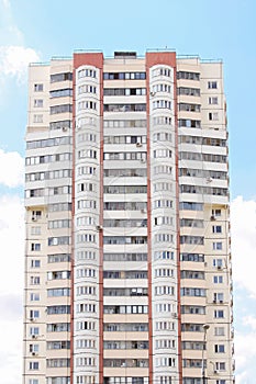 Dwelling building and blue sky