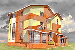 Dwelling House 3D Rendering