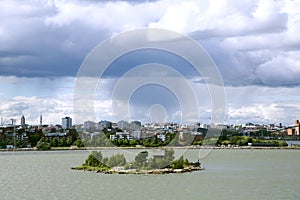 Dwelling small island near Turku port