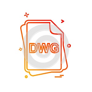 DWG file type icon design vector