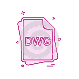 DWG file type icon design vector