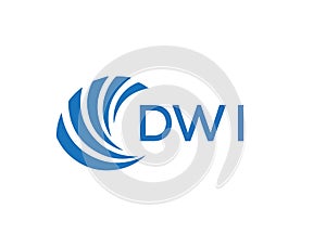 DWI letter logo design on white background. DWI creative circle letter logo concept