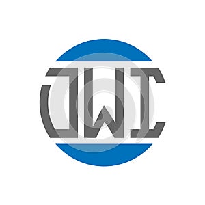 DWI letter logo design on white background. DWI creative initials circle logo concept