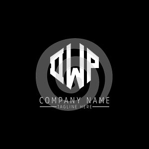 DWP letter logo design with polygon shape. DWP polygon and cube shape logo design. DWP hexagon vector logo template white and