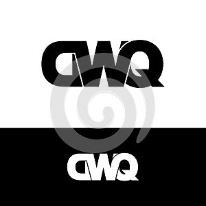 DWQ letter monogram logo design vector