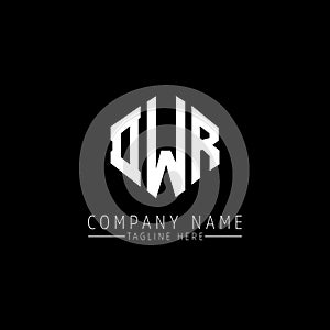 DWR letter logo design with polygon shape. DWR polygon and cube shape logo design. DWR hexagon vector logo template white and