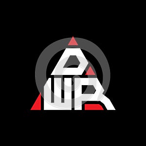 DWR triangle letter logo design with triangle shape. DWR triangle logo design monogram. DWR triangle vector logo template with red