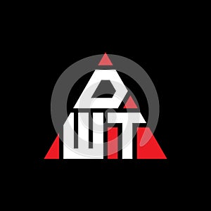 DWT triangle letter logo design with triangle shape. DWT triangle logo design monogram. DWT triangle vector logo template with red