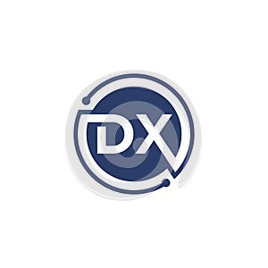 DX  Letter logo icon design template elements