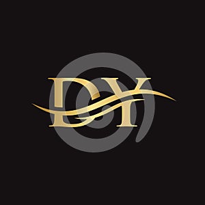 DY Logo design vector. Swoosh letter DY logo design