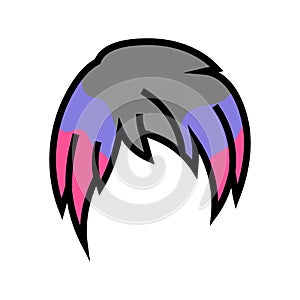 dyed hair emo color icon vector illustration