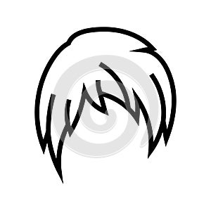 dyed hair emo line icon vector illustration
