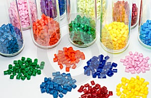 Dyed plastic resins in laboratory