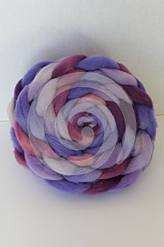 Dyed sheep wool roving