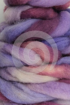 Dyed sheep wool roving