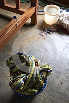 Dyed threads in Garment Factory